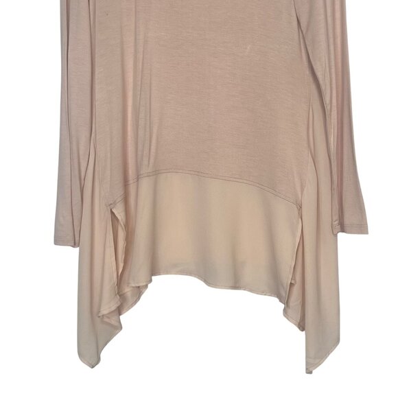 Neiman Marcus Shirt Womens Small Blush Pink Long Sleeve Asymmetrical Hem - Picture 4 of 7